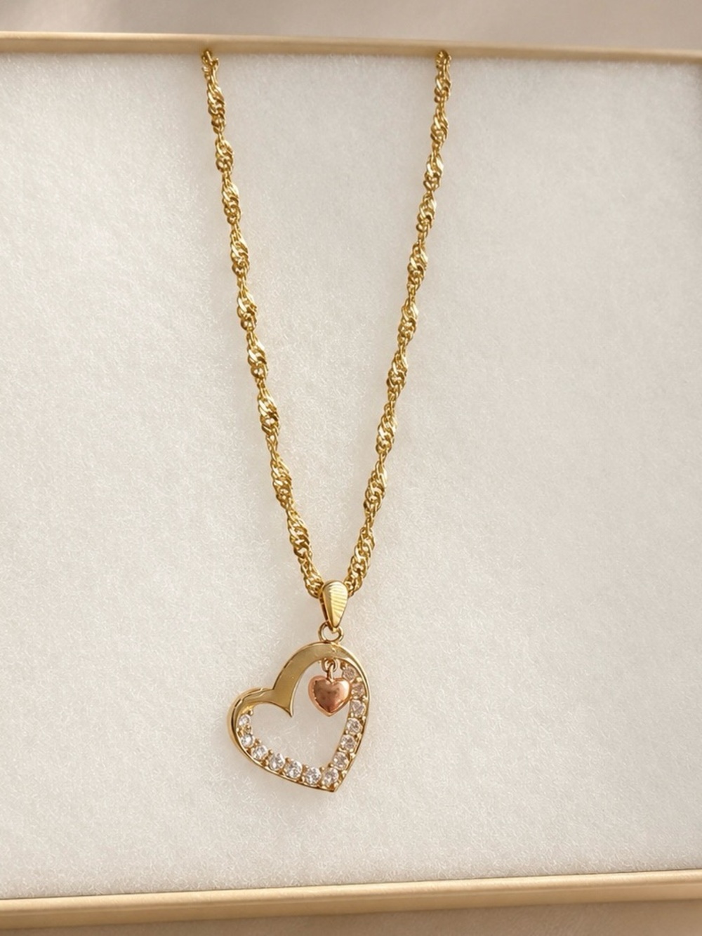 10K Italy Real Gold Heart Pendant Necklace | 2g | Excellent Condition